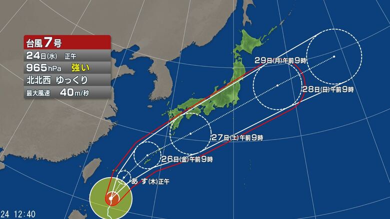 台風7号　進路予想図