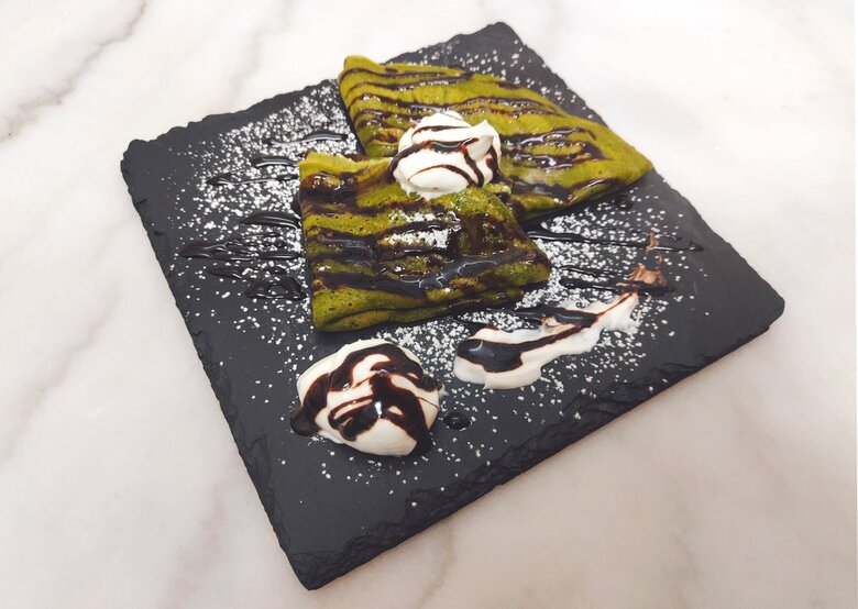 息子さんが作った「もちもち抹茶クレープ」（提供：あっぷるさん）