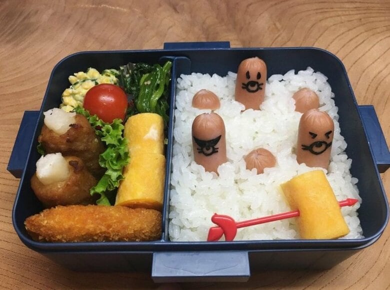 お父さんお気に入りの「モグラ叩き弁当」