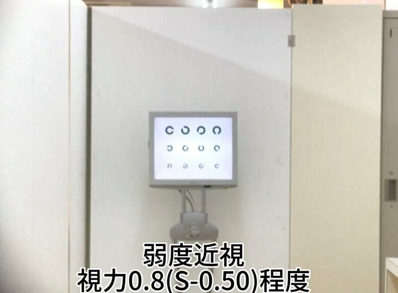 視力0.8の見え方（提供：坂田頼彦店主）