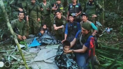 墜落事故から40日、12カ月～13歳のきょうだい4人を無事保護　母親ら死亡もジャングルで生き延びる　コロンビア