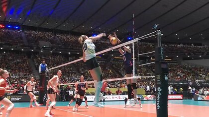 【スーパープレー映像】アタック・プッシュ・ブロック“姉御”井上愛里沙が躍動　最後はベルギーのお株を奪ったプレーまとめ【パリ五輪予選/W杯バレー】