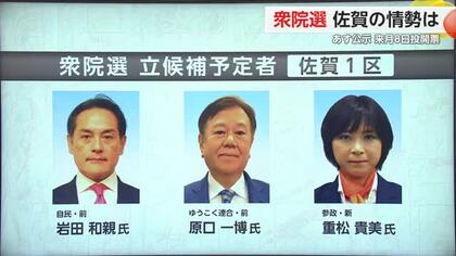 衆院選 佐賀選挙区の情勢は 1月27日公示 2月8日投開票【佐賀県】