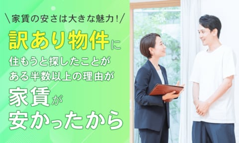 【家賃の安さは大きな魅力!】訳あり物件に住もうと探したことがある半数以上の理由が「家賃が安かったから」