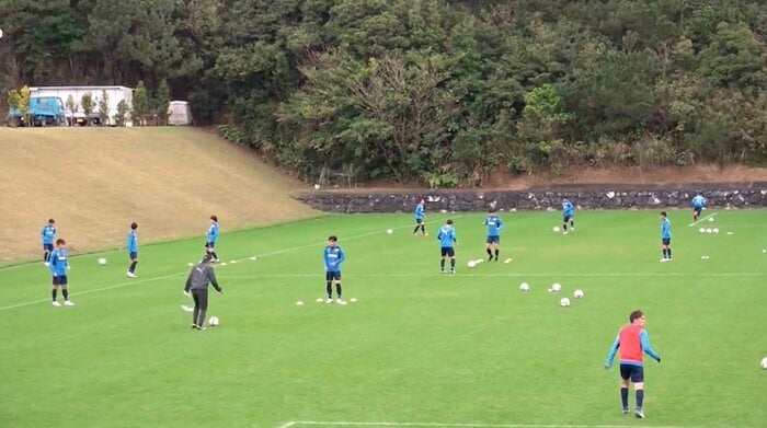 トレーニング後の自主練習の様子