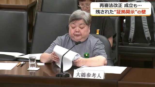 参議院法務委員会の参考人質疑に臨んだ大橋さん
