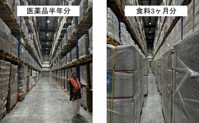 ヨルダン・アンマンにある支援物資の倉庫（UNRWA提供）