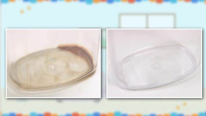 洗う前(左)と洗った後(右)