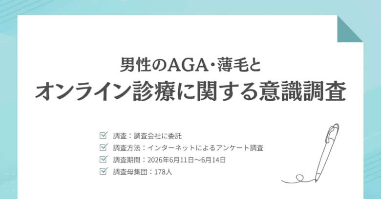 AGA治療を検討する男性の約6割が「まだ始めていない」多い不安は「効果を実感できるか」37.1％｜AGAオンライン診療に関する意識調査（178名）
