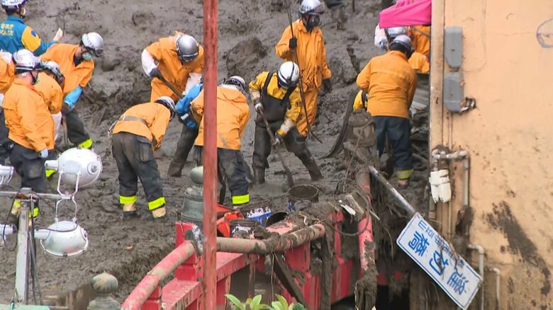 土石流が流れ下った熱海市伊豆山地区(2021年7月)