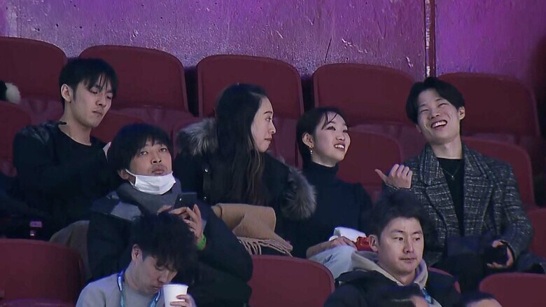 世界選手権を観戦した田村篤彦、岸本彩良、西山真瑚