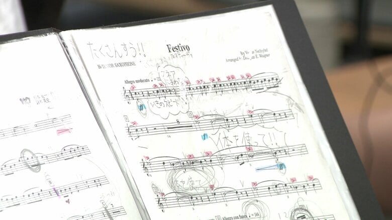東北大会で演奏するネリベル作曲『フェスティーヴォ』の楽譜