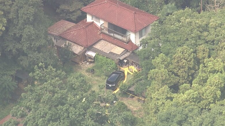 一家4人が殺傷された現場　茨城