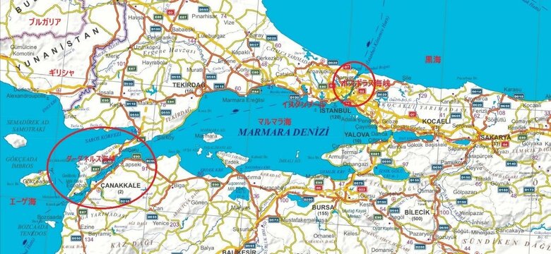 トルコの海峡地帯地図