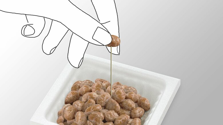 納豆のまち針（提供：ミチルさん）