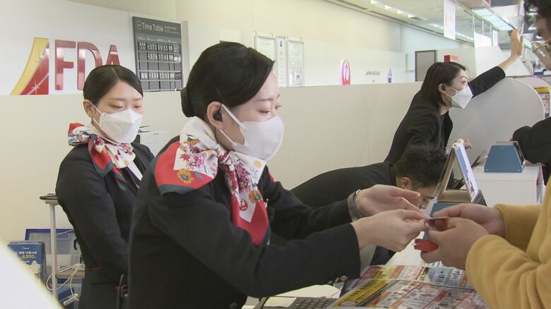 トキエアのカウンター（新潟空港）