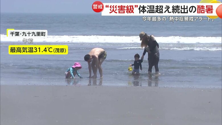 九十九里浜の海水浴客