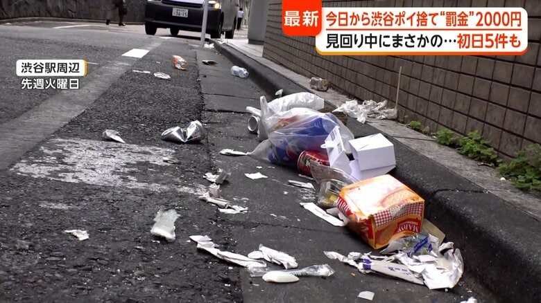 コロナ禍以降、訪れる人の増加に伴い「ポイ捨て」が急増した渋谷区