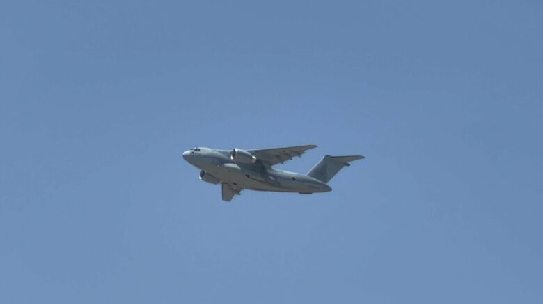 ジブチを出発したC-2輸送機