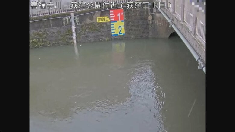 2026年6月3日午前10時50分頃の善福寺川（提供：杉並区）