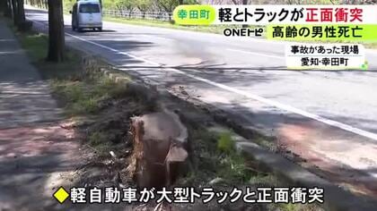 どちらかが中央線はみ出したか…軽自動車が対向車線を走っていた大型トラックと正面衝突 軽の運転手の69歳男性が死亡