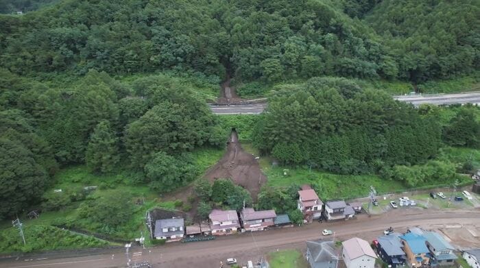 現場付近をドローンで撮影(2021年8月)※許可を得て撮影しています