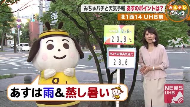 【北海道の天気 7/6(月)】北海道もかなり蒸し暑い “宝水“で熱中症予防を