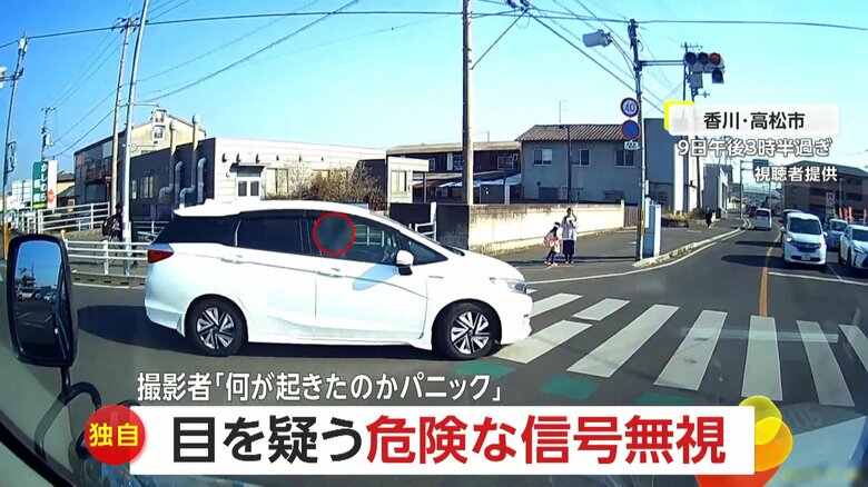 【独自】「何が起きたのかとパニック」目を疑う危険な信号無視で事故寸前…クラクションに「なんで鳴らすんやみたいな顔」｜FNNプライムオンライン