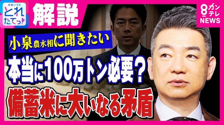 「備蓄米に大いなる矛盾…本当に100万トン必要？」橋下徹氏が“小泉備蓄米”に疑問「野党議員は“おたんこなす”」国会議論に苦言も｜FNNプライムオンライン