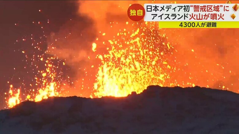 マグマが噴水のように噴き出す