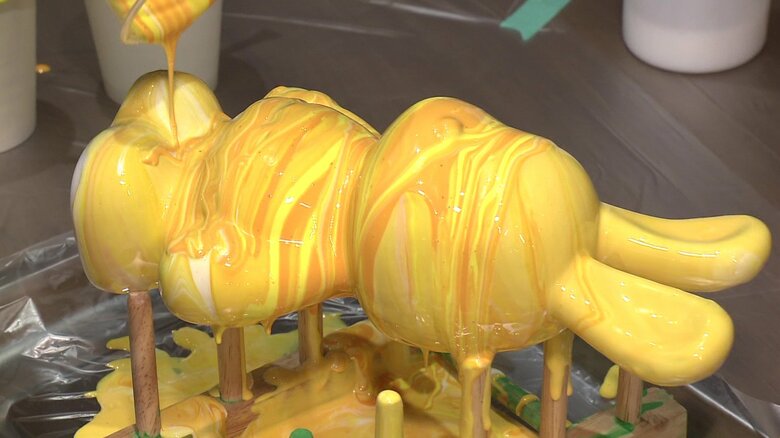 美しいマーブル模様が浮かび上がった