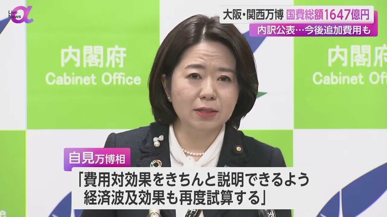 「経済波及効果も再度試算する」と述べた自見万博担当大臣