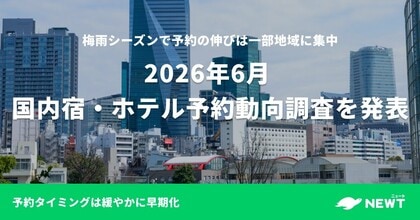 旅行アプリ『NEWT（ニュート）』、2026年6月 国内宿・ホテル予約動向調査を発表