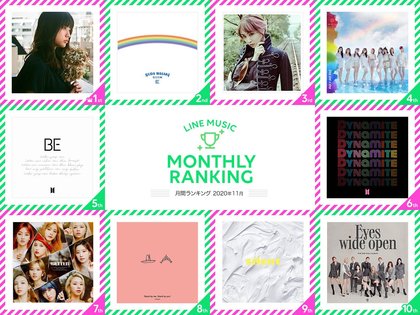 Line Music月間ランキング 年11月 優里 ドライフラワー が1位 2位