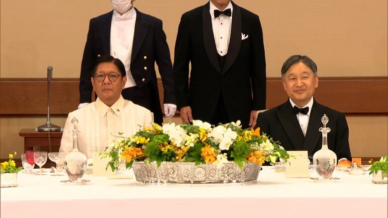 天皇皇后両陛下が比大統領夫妻招き宮中晩餐会 「平和で可能性にあふれる未来を共に」 悠仁さまも初出席|FNNプライムオンライン