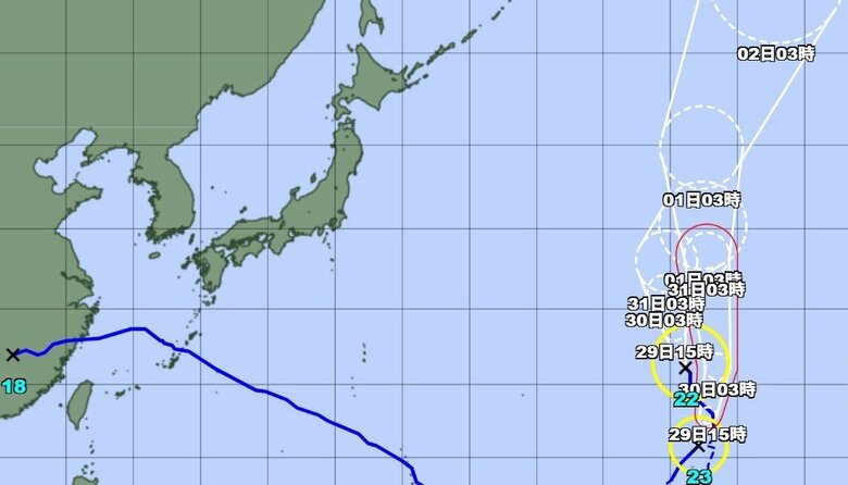 【台風情報】ダブル台風が発生中　台風22号・台風23号の進路予想は　台風18号は熱帯低気圧に変わる｜FNNプライムオンライン