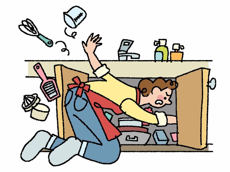 片付いていないせいでスムーズな調理が出来ず、健康面で悪影響が出ている人もいるという