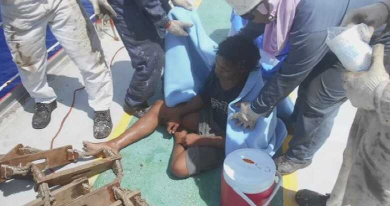 救助されたインドネシアの青年　アディランさん