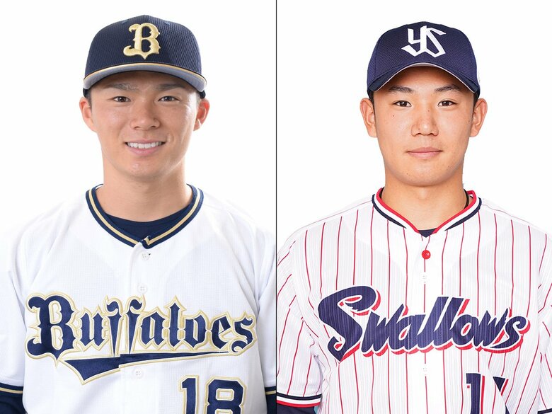 左：オリックス山本投手、右：ヤクルト奥川投手