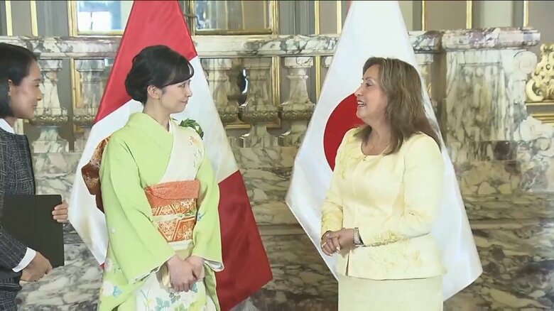 ペルー訪問時に着用された着物も眞子さんから引き継いだもの　2023年11月