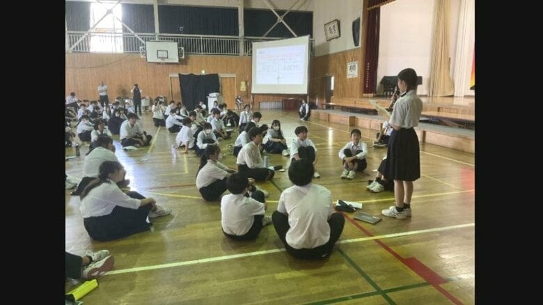 生徒会で意義をプレゼン（提供：丸ノ内中学校）