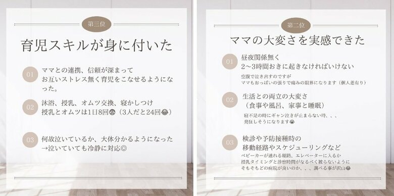 「パパ育休を取って得られたもの」として挙げられた一例
