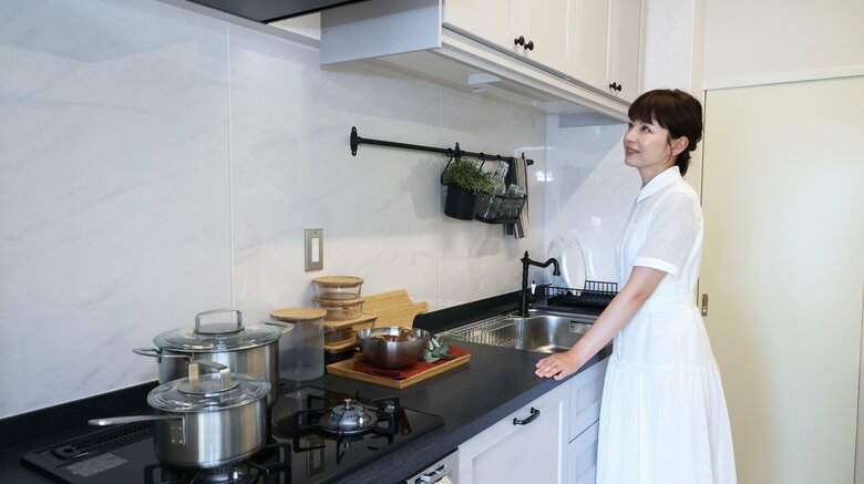 しっかりと幅のあるキッチン