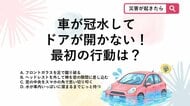 【防災クイズ】台風・ゲリラ豪雨でアンダーパス冠水！車内でドアが開かない時どうする？
