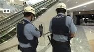 ファボーレで初のクマ侵入を想定した緊急銃猟の訓練　買い物カートで階段を封鎖、2階から発砲の手順確認