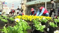 新型コロナウィルスに打ち勝つメッセージ 花壇で植え付け作業【岩手・盛岡市】