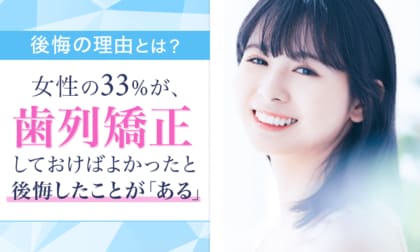 【後悔の理由とは?】女性の33%が、歯列矯正しておけばよかったと後悔したことが「ある」