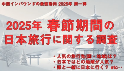 <中国インバウンドの最新動向|2025年 第一弾>インタセクト、「2025年 春節期間の日本旅行に関する調査」を実施