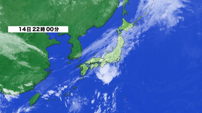 衛星画像　14日午後10時