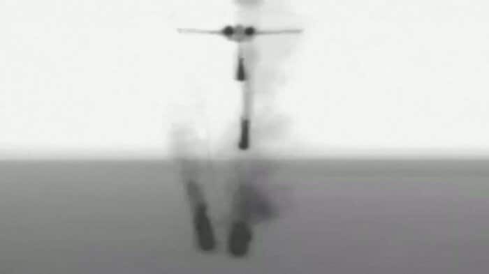 フレアを発射するロシア軍戦闘機